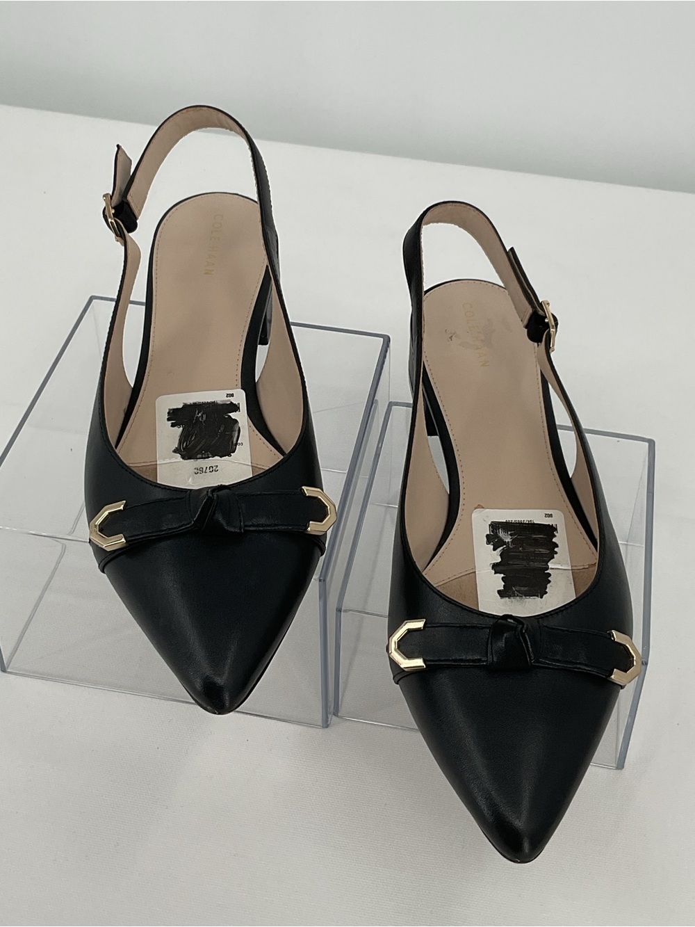 Cole Haan Menlo Skimmer Black Leather Slingback Flats - Picture 7 of 9